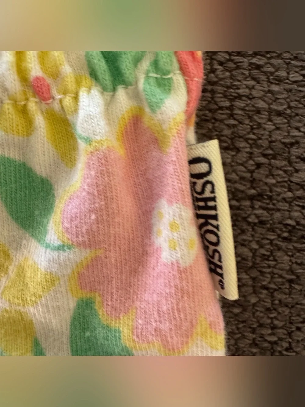 Y2K Oshkosh Multicolor pink Green Floral Dress Spaghetti Straps Baby Girl 12M
